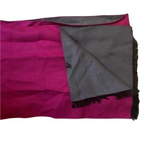 100% Cashmere Pink Gray Scarf